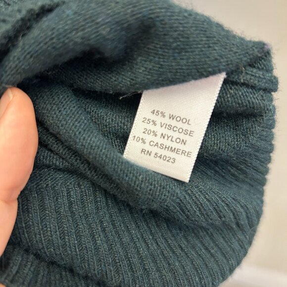 Womens Hunter Green Shawl Collar Cashmere Blend Sweater Size Small - Picture 3 of 10